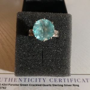 Paraiba Green Cracked Quartz ring